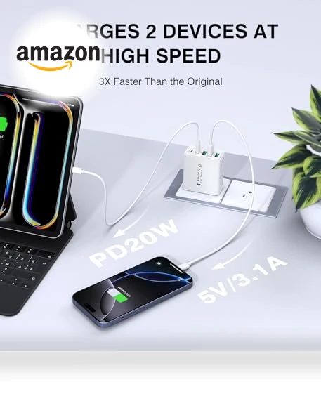 50W 5-Port PD Fast USB C Wall Charger, 2-Pack — Charging Solutions, Dulums