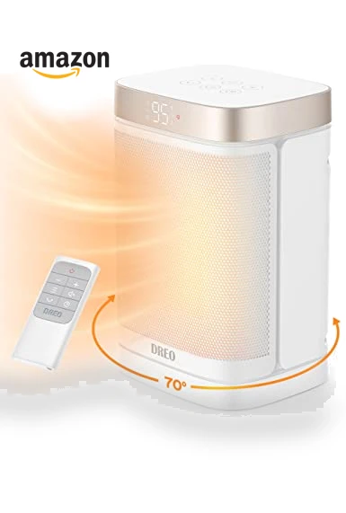 Atom One Space Heater with Remote, 70° Oscillating Electric Heater, Digital Thermostat — Air Moisturizers, Dreo