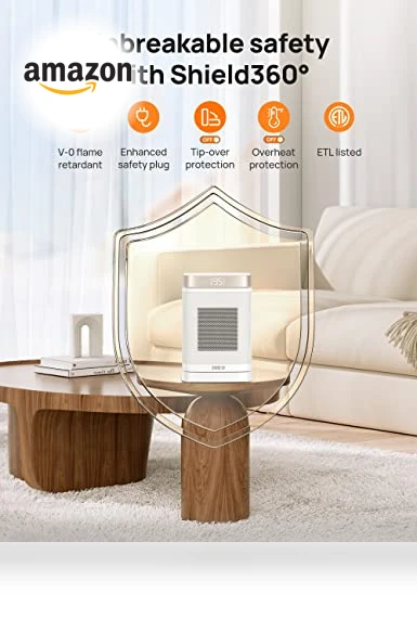 Atom One Space Heater with Remote, 70° Oscillating Electric Heater, Digital Thermostat — Air Moisturizers, Dreo