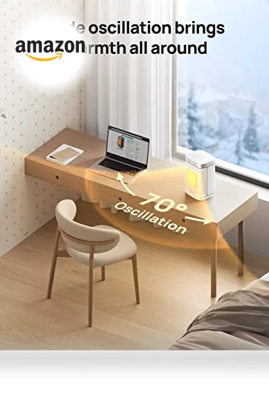 Atom One Space Heater with Remote, 70° Oscillating Electric Heater, Digital Thermostat — Air Moisturizers, Dreo