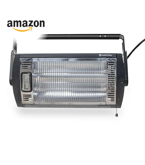 Ceiling Mounted Space Heater with Halogen Light, 1500W, Adjustable Tilt — Heater Spare Components, Comfort Zone