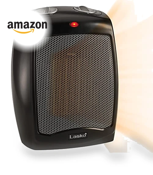 Ceramic Adjustable Thermostat Tabletop or Under-Desk Heater — Portable Heating Solutions, Lasko