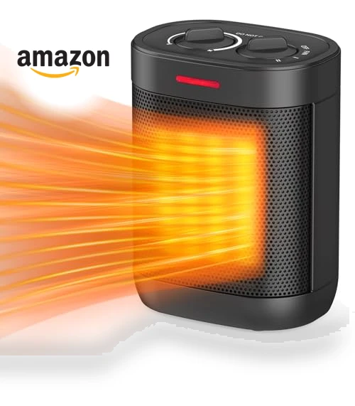 1000W PTC Ceramic Small Space Heater with Overheating & Tip-Over Protection — Portable Heating Solutions, Oprunsy