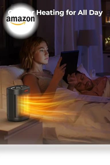 1000W PTC Ceramic Small Space Heater with Overheating & Tip-Over Protection — Portable Heating Solutions, Oprunsy