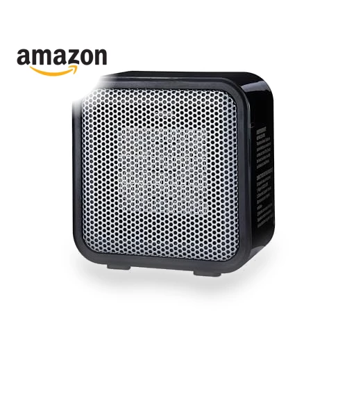 Ceramic Space Heater, Mini Heater for Office Desk, Portable Tent Heater for Camping — Portable Heating Solutions, Amazon Basics