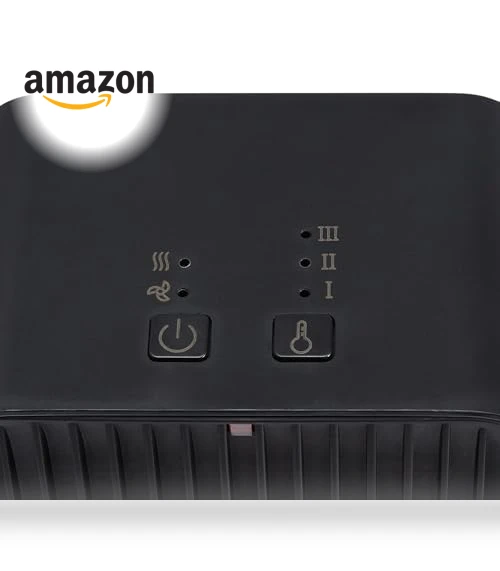 Ceramic Space Heater with 3 Heat Settings, Temperature Control — Portable Heating Solutions, Amazon Basics