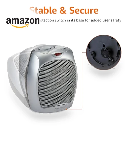 Ceramic Space Heater, Portable Heater for Indoor Use — Portable Heating Solutions, Amazon Basics