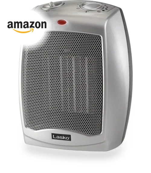 Desktop Electric Ceramic Space Heater with Adjustable Thermostat — Portable Heating Solutions, Lasko