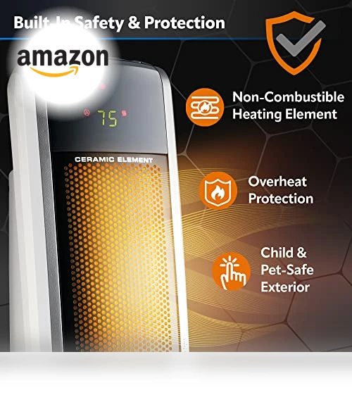 Digital Ceramic Tower Heater for Large Rooms with Remote Control — Home Climate Control, Lasko