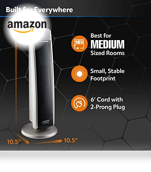 Digital Ceramic Tower Heater for Large Rooms with Remote Control — Home Climate Control, Lasko