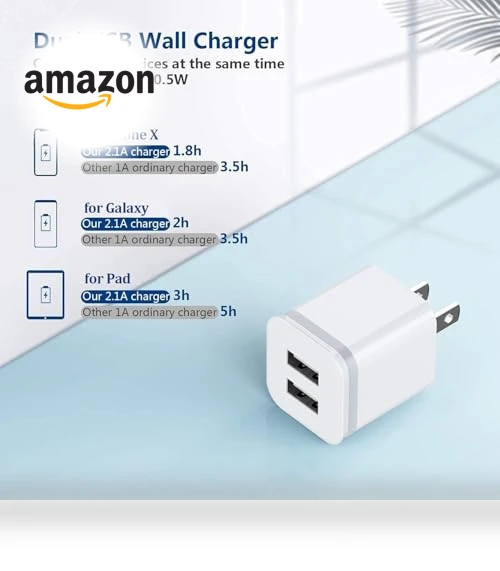 Dual Port USB Wall Charger 3-Pack — Charging Solutions, LUOATIP