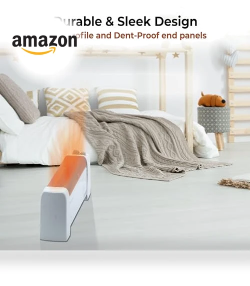 Electric Baseboard Space Heater with Adjustable Thermostat — Heater Spare Components, Comfort Zone