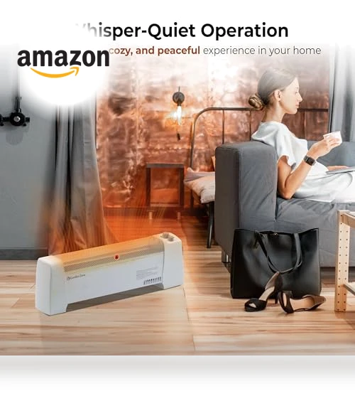 Electric Baseboard Space Heater with Adjustable Thermostat — Heater Spare Components, Comfort Zone