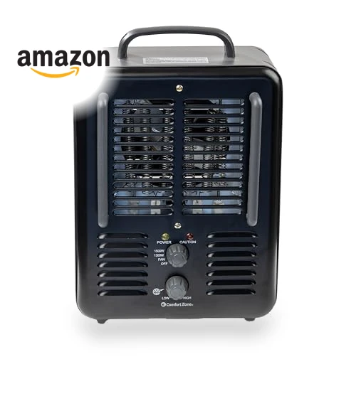 Electric Portable Space Heater with Adjustable Thermostat — Portable Heating Solutions, Comfort Zone