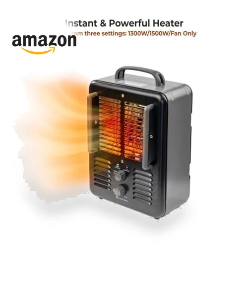 Electric Portable Space Heater with Adjustable Thermostat — Portable Heating Solutions, Comfort Zone