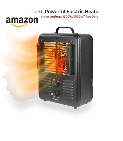 Portable Electric Space Heater with Adjustable Thermostat, 1500W — Portable Heating Solutions, Comfort Zone