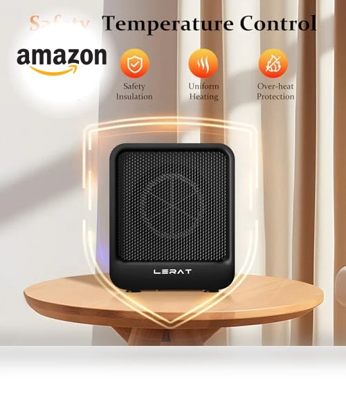 Small Electric Space Heater, 500 Watts High Output with 2 Speeds, Mini Personal Heater for Indoor Use — Portable Heating Solutions