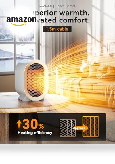 Electric Space Heater, Portable Energy Efficient Heater with Adjustable Settings, Overheating Protection — Heater Spare Components, QQT