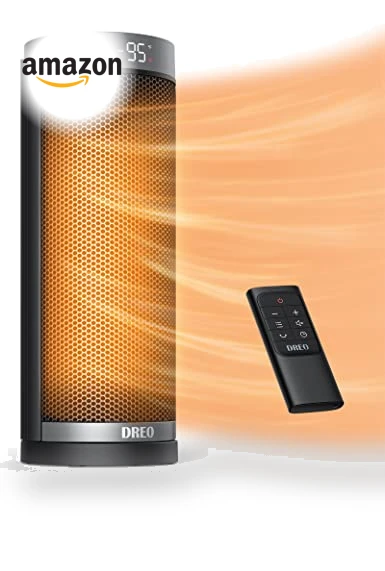 Space Heater for Indoor Use, 1500W Fast Heating with Thermostat, Remote Control, 70° Oscillating, Portable — Portable Heating Solutions, Dreo