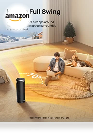 Space Heater for Indoor Use, 1500W Fast Heating with Thermostat, Remote Control, 70° Oscillating, Portable — Portable Heating Solutions, Dreo