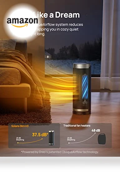 Space Heater for Indoor Use, 1500W Fast Heating with Thermostat, Remote Control, 70° Oscillating, Portable — Portable Heating Solutions, Dreo