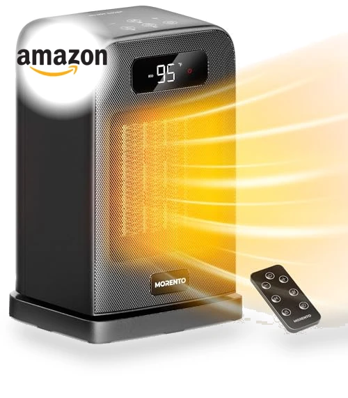 Space Heater for Indoor Use, 1500W Electric Heater with Heating and Fan Modes — Home Cooling Solutions, MORENTO