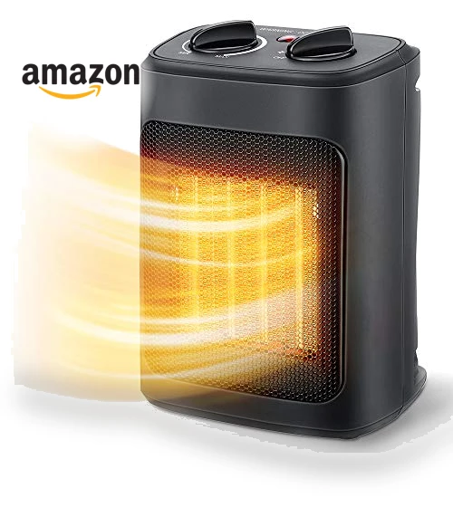 1500W Electric Space Heater with Thermostat, PTC Fast Heating Ceramic Room Heater — Heater Spare Components, Aikoper