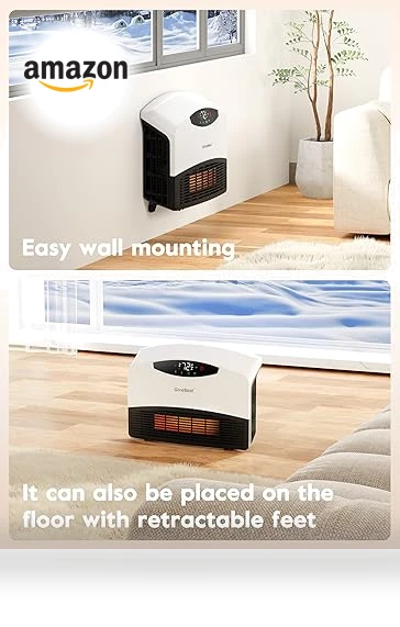 Electric Wall Heater with WiFi and Remote Control, 1500W Fast Heating — Portable Heating Solutions, GiveBest