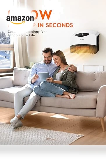 Electric Wall Heater with WiFi and Remote Control, 1500W Fast Heating — Portable Heating Solutions, GiveBest