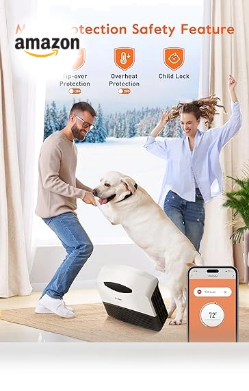 Electric Wall Heater with WiFi and Remote Control, 1500W Fast Heating — Portable Heating Solutions, GiveBest