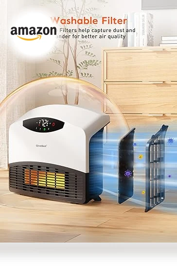 Electric Wall Heater with WiFi and Remote Control, 1500W Fast Heating — Portable Heating Solutions, GiveBest