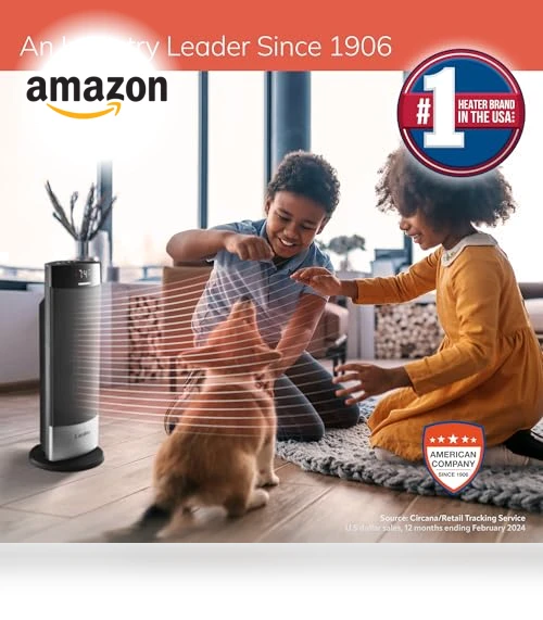Ceramic Tower Heater with Remote, Digital Display, and Timer — Portable Heating Solutions, Lasko
