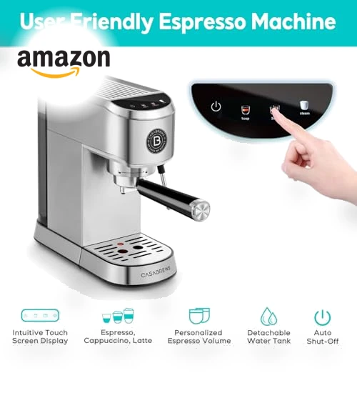20 Bar Espresso Machine with Milk Frother — Coffee & Espresso Combos, CASABREWS