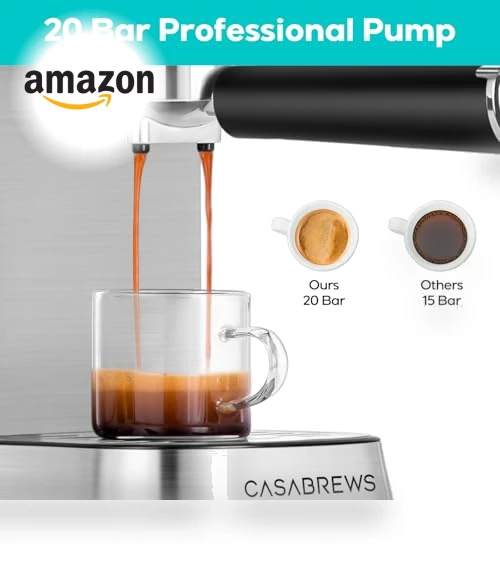 20 Bar Espresso Machine with Milk Frother — Coffee & Espresso Combos, CASABREWS