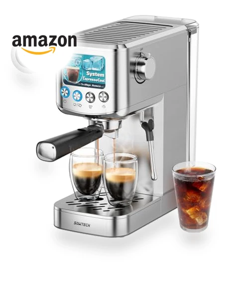 20 Bar Compact Espresso Machine with Milk Frother — Coffee & Espresso Combos, SOWTECH