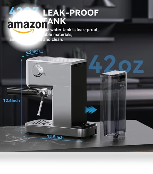 20 Bar Compact Espresso Machine with Milk Frother — Coffee & Espresso Combos, SOWTECH