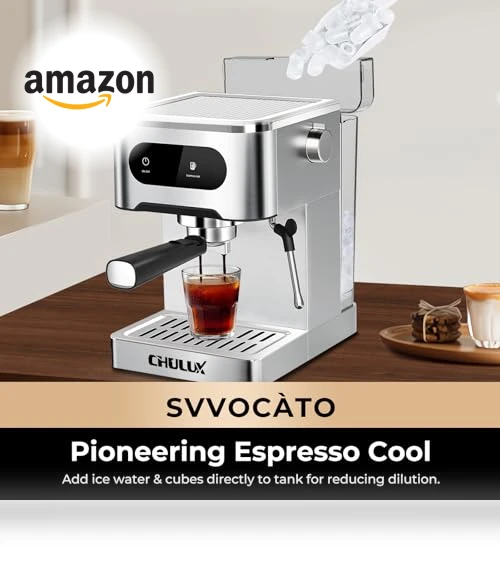Hot & Cool Espresso Machine with Touch Panel, 20 Bar Italian Pump — Coffee & Espresso Combos, CHULUX