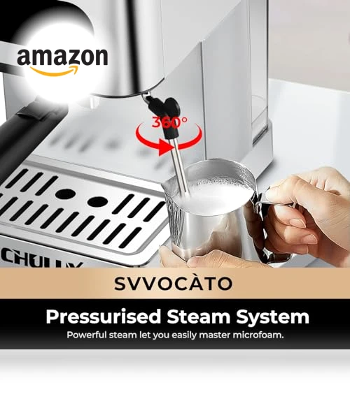 Hot & Cool Espresso Machine with Touch Panel, 20 Bar Italian Pump — Coffee & Espresso Combos, CHULUX