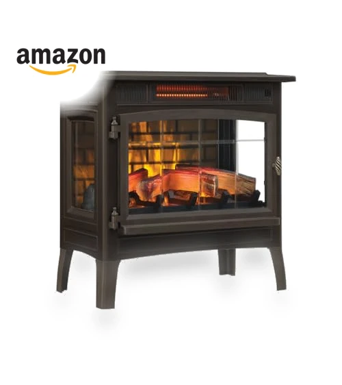 Freestanding Electric Fireplace Stove Heater with 3D Flame Effect — Electric Heating Solutions, Duraflame