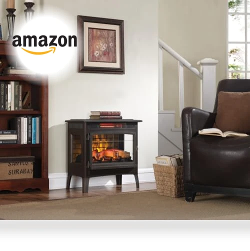Freestanding Electric Fireplace Stove Heater with 3D Flame Effect — Electric Heating Solutions, Duraflame