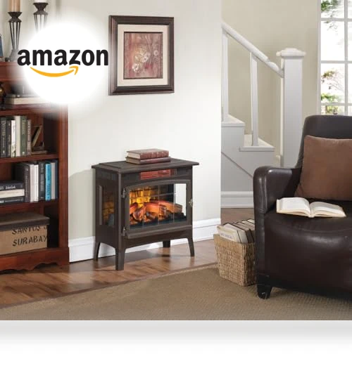 Freestanding Electric Fireplace Stove Heater with 3D Flame Effect — Electric Heating Solutions, Duraflame