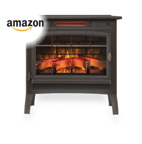 Freestanding Electric Fireplace Stove Heater with 3D Flame Effect — Electric Heating Solutions, Duraflame