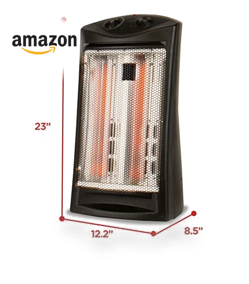 Infrared Radiant Quartz Tower Heater, 1500W Space Heater with Adjustable Thermostat — Portable Heating Solutions, BLACK+DECKER