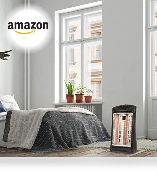 Infrared Radiant Quartz Tower Heater, 1500W Space Heater with Adjustable Thermostat — Portable Heating Solutions, BLACK+DECKER