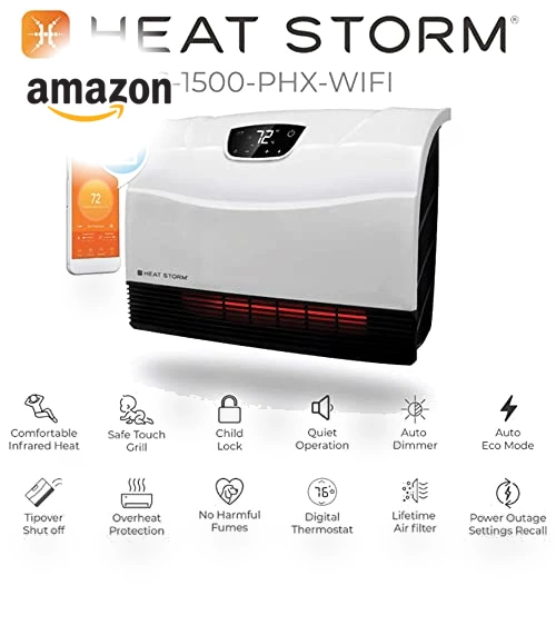 Wi-Fi Infrared Wall Heater with Digital Thermostat — Portable Heating Solutions, Heat Storm