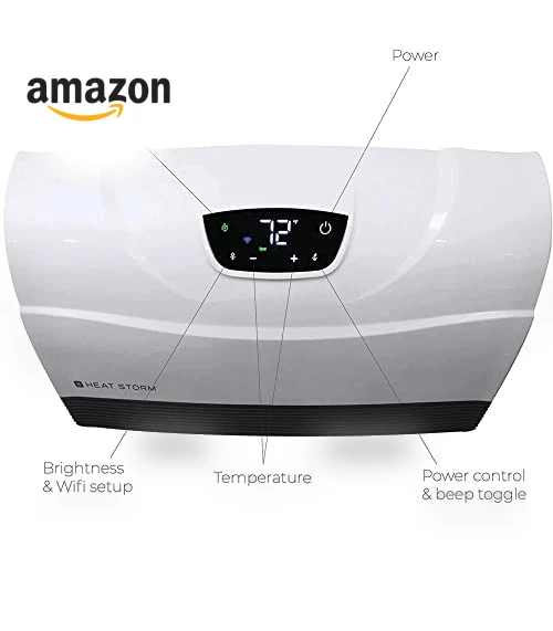 Wi-Fi Infrared Wall Heater with Digital Thermostat — Portable Heating Solutions, Heat Storm