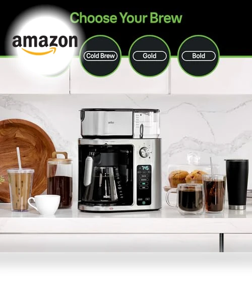 10-Cup Pod Free Drip Coffee Maker with Cold Brew — Coffee & Espresso Combos, Braun