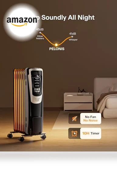 Oil Filled Radiator Heater with Remote and Thermostat, 5 Temperature Settings — Portable Heating Solutions, PELONIS