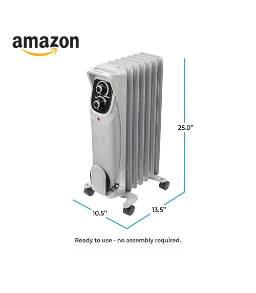Oil-Filled Radiator Space Heater with Adjustable Thermostat — Portable Heating Solutions, Comfort Zone