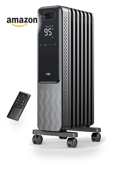Oil Filled Radiator Heater with Remote Control, 1500W — Home Climate Control, Dreo